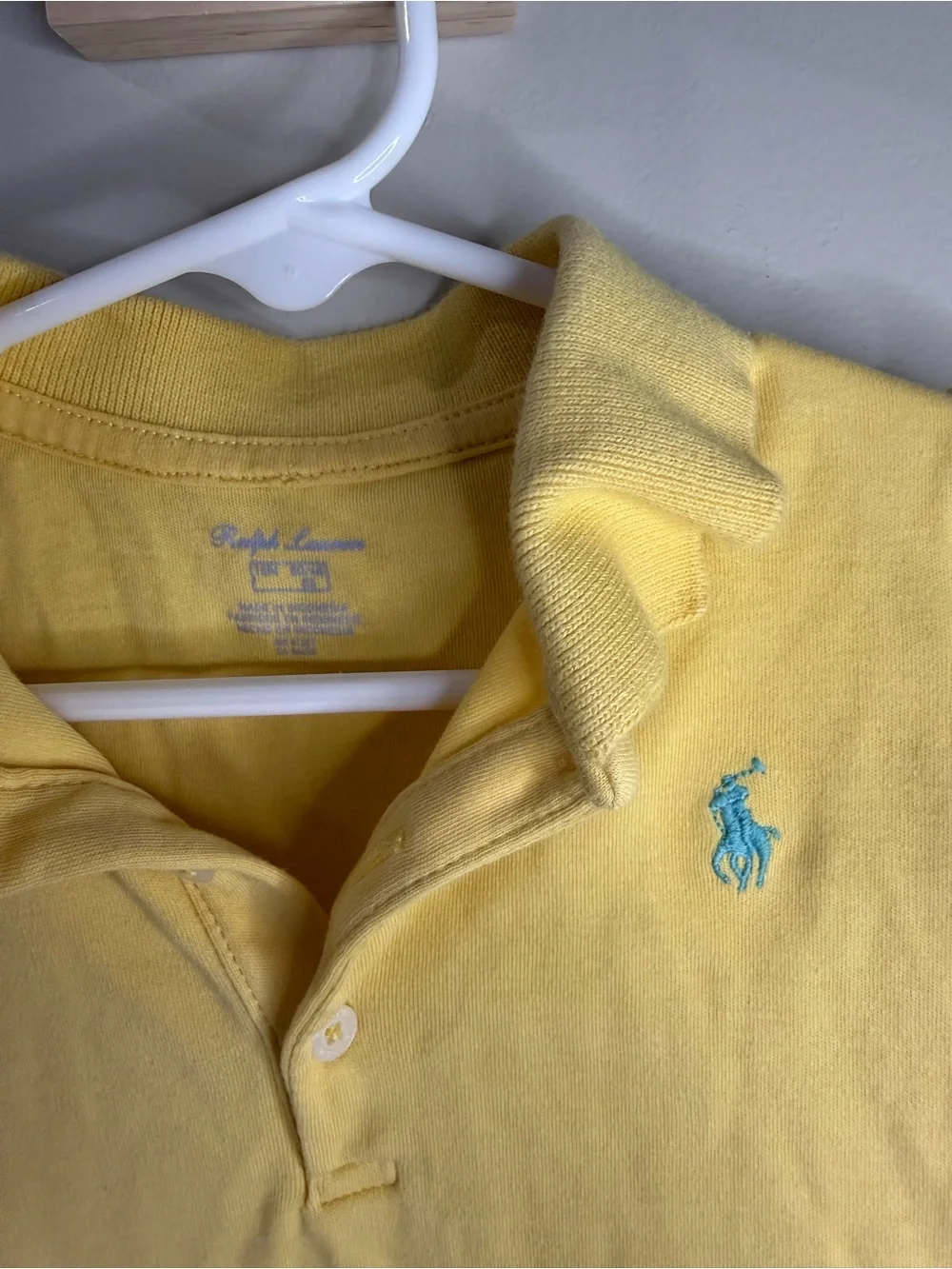 Ralph Lauren Girls Yellow Polo Dress with Ruffle Hem